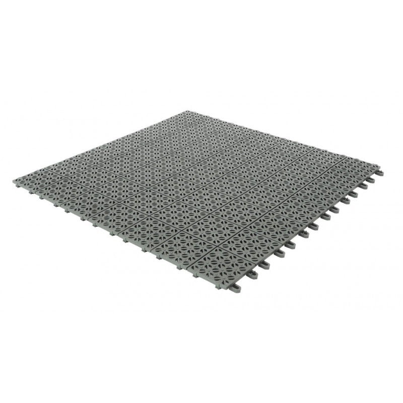 Set da 30 Piastrelle in Plastica Flessibili Drenanti 55,5 x 55,5 cm da Esterno Giardino 9,2 m2 colore: Grigio