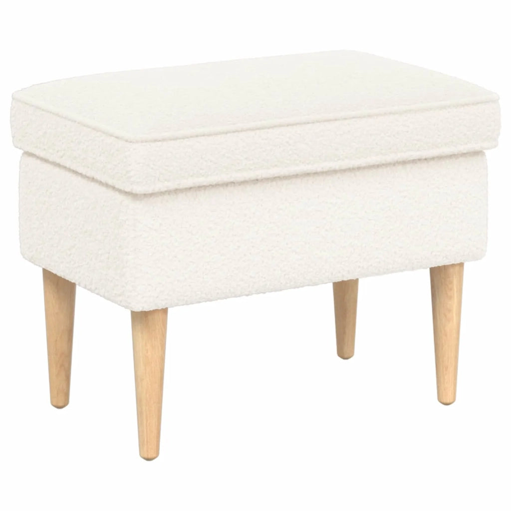 Poltrona con Ottomano 2 pz Crema Bouclé 3418834