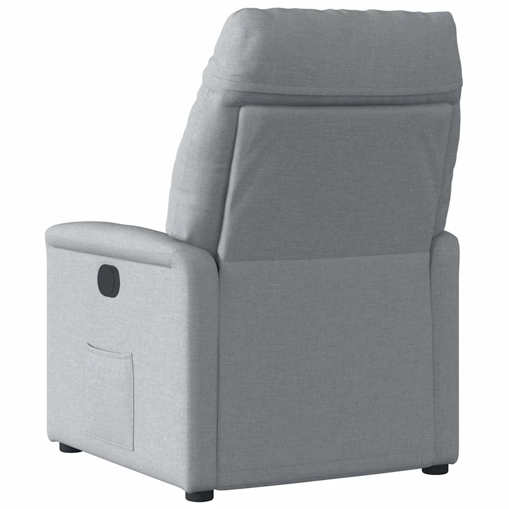 Poltrona | Sedia Relax Reclinabile in Tessuto Grigio Chiaro