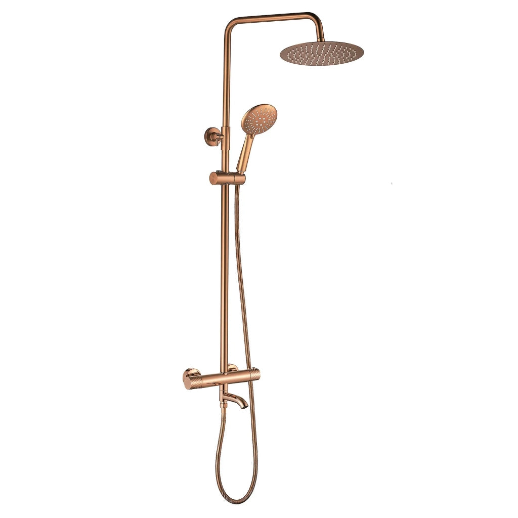 Set Doccia Da Incasso Con Termostatato Lungo Diamond Copper