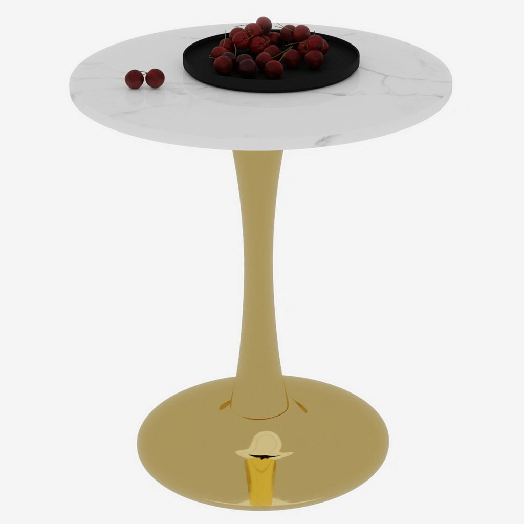 Tavolino da Caff¨¨ Rotondo ¨C MINIMAL ¨C Marmo Bianco, 70 cm