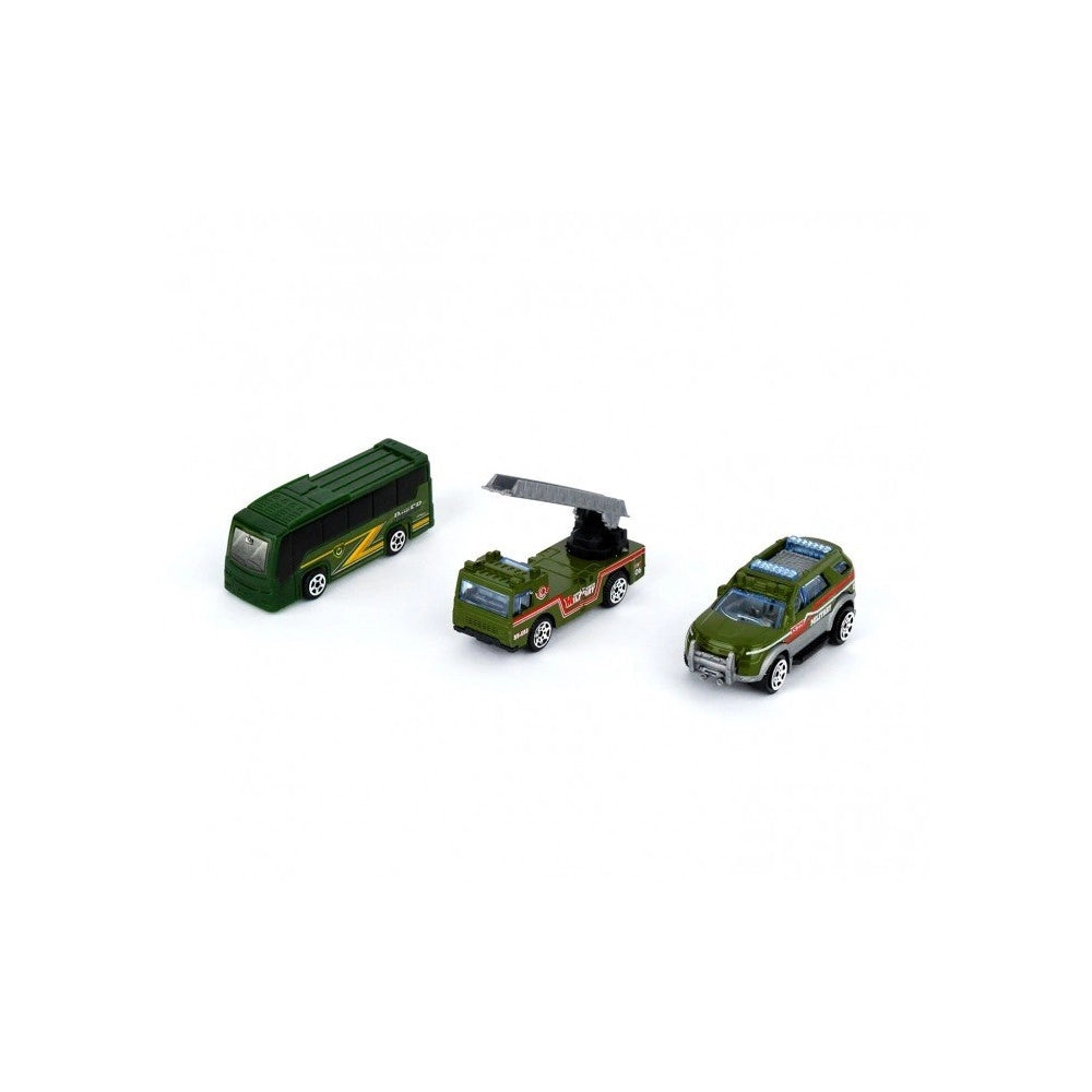 Trade Shop - Playset Quartier Generale Militare Garage 3 Auto Con Accessori E Adesivi -