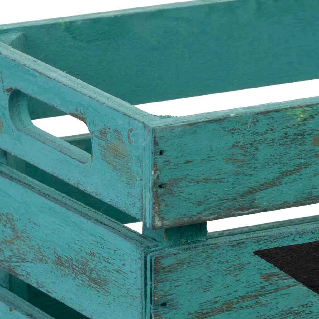 Cassetto in legno blu 18x12x10h cm