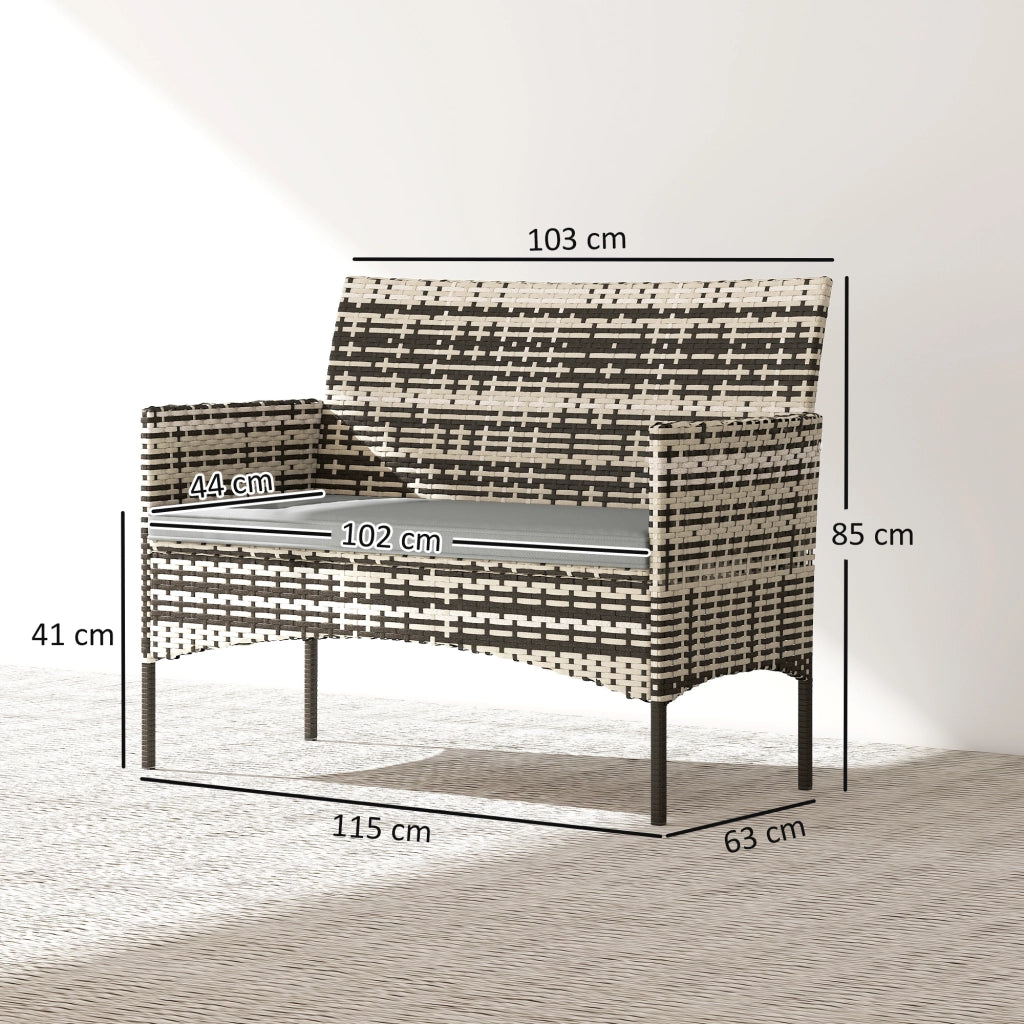 Divano 2 posti in rattan per esterno ¨C zephmum ¨C grigio chiaro