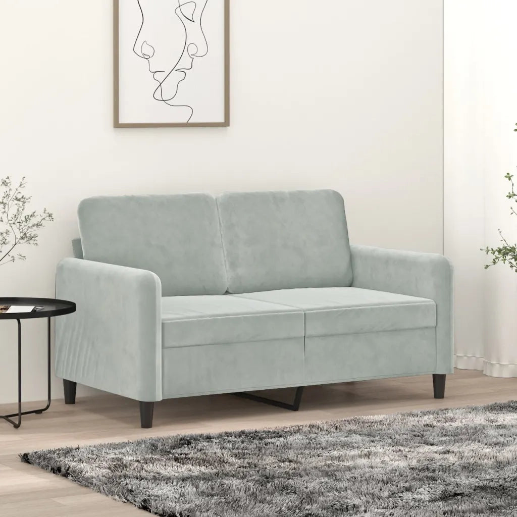 Divano a 2 Posti-Sofa 2 Posti Grigio Chiaro 120 cm in Velluto 580269
