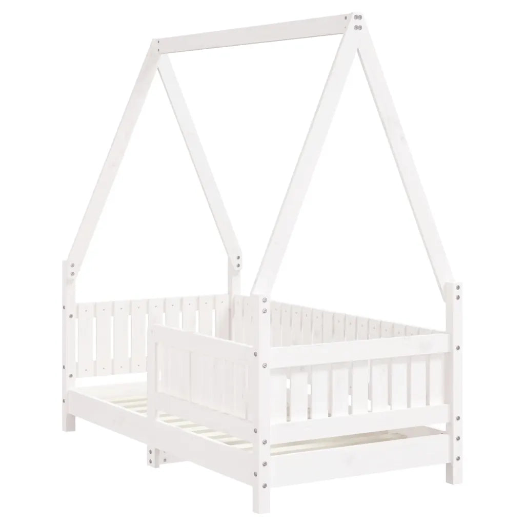 Giroletto per Bambini-Struttura Letto Bambini Bianco 70x140cm in Legno Massello di Pino 443747