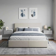 Mobiletto da notte a muro con cassetto 2 pcs Grigio Cemento 898452