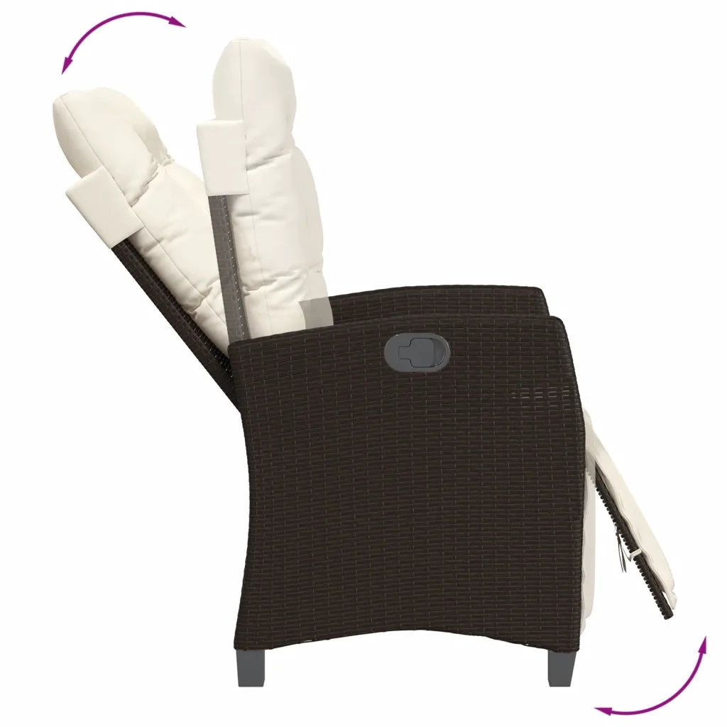 Set da Pranzo da Giardino 9pz con Cuscini Marrone in Polyrattan 3212923