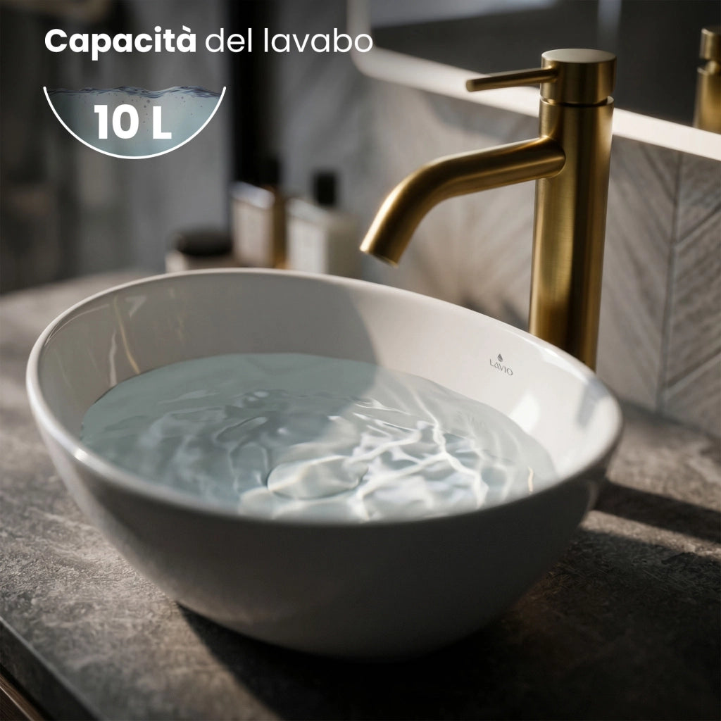 Lavabo da appoggio ovale OVALIS ceramica 41 cm Bianco
