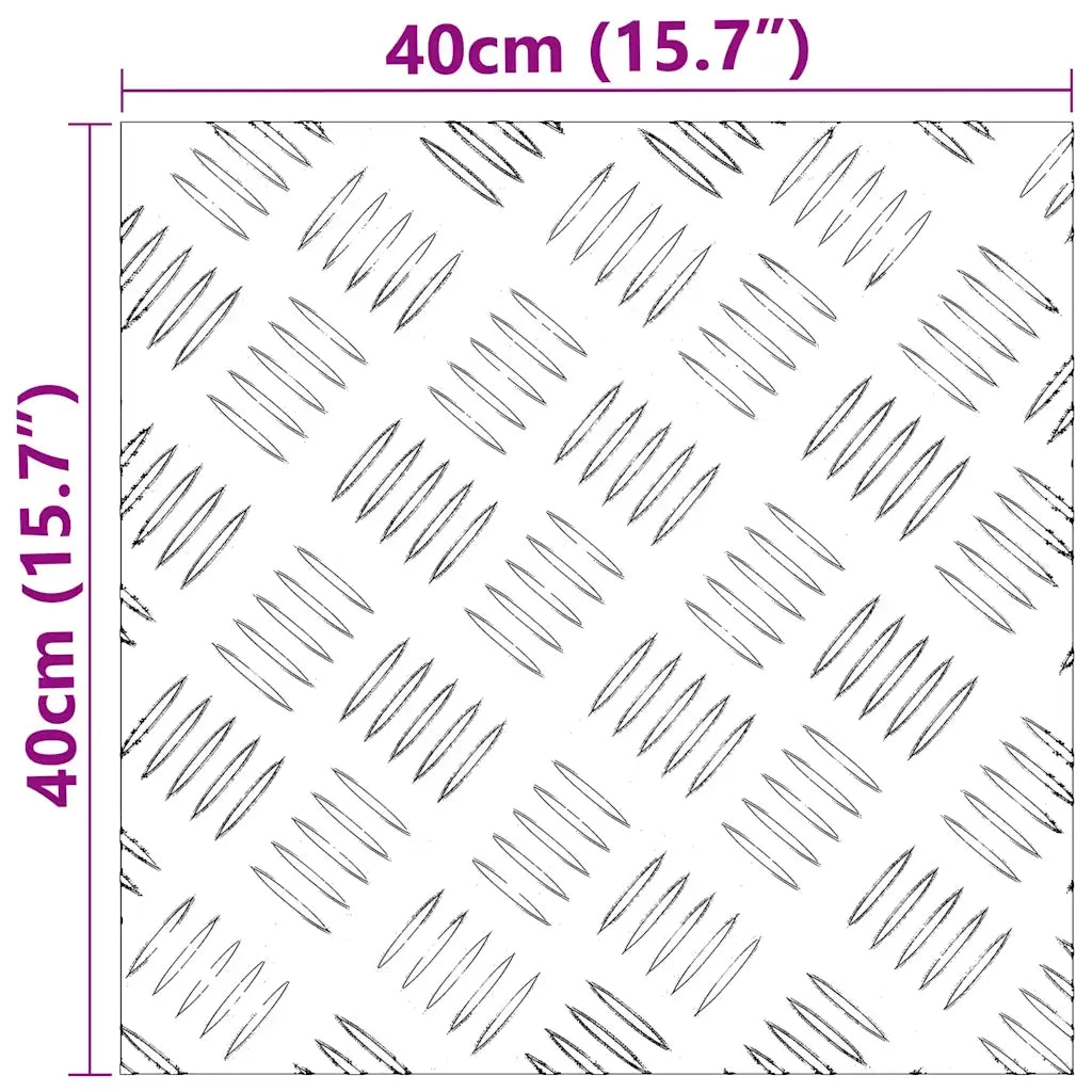 Gradini per Scale Quadrato 2 pcs Argento 40 x 40 cm Alluminio 4104317