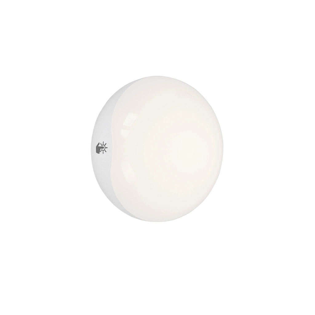 Applique Moderna Lero Plastica Bianca Touch Batterie Led Integrato 0,4W 6500K