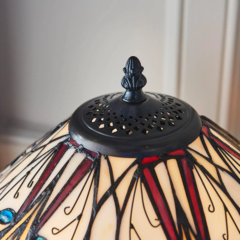 Lampada da tavolo Tiffany Hector vetro 2xE27 dimmer