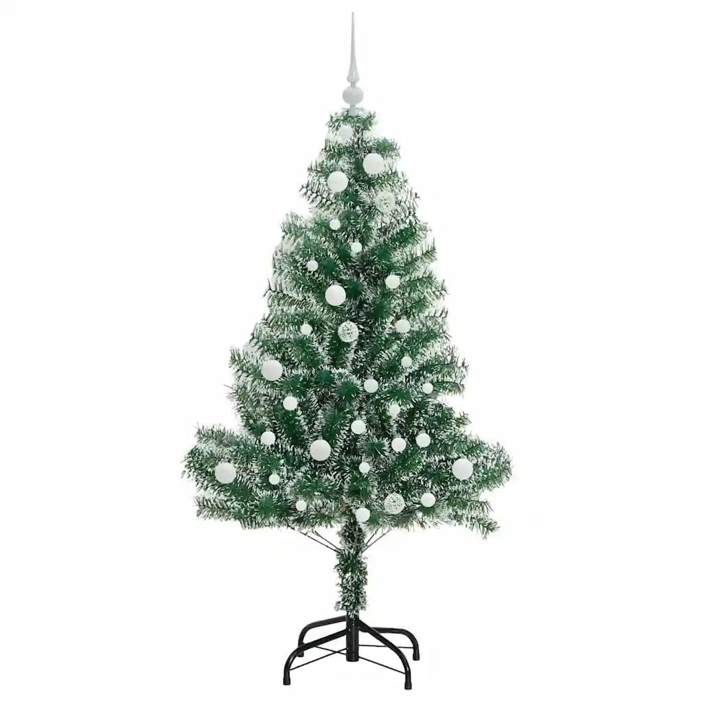 Albero di Natale Artificiale Imbiancato con Luci LED 150 cm 3396809