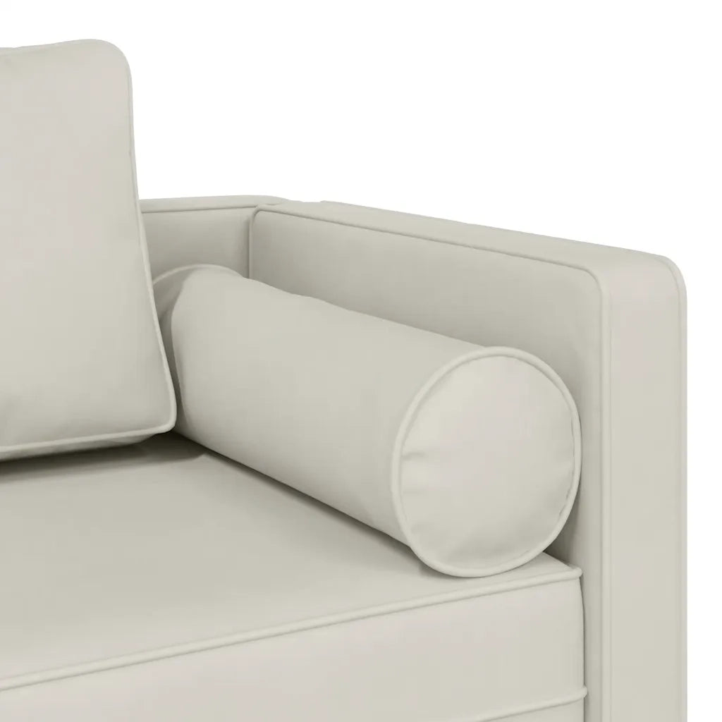 Chaise Longue con Cuscini Crema in Velluto 4007578
