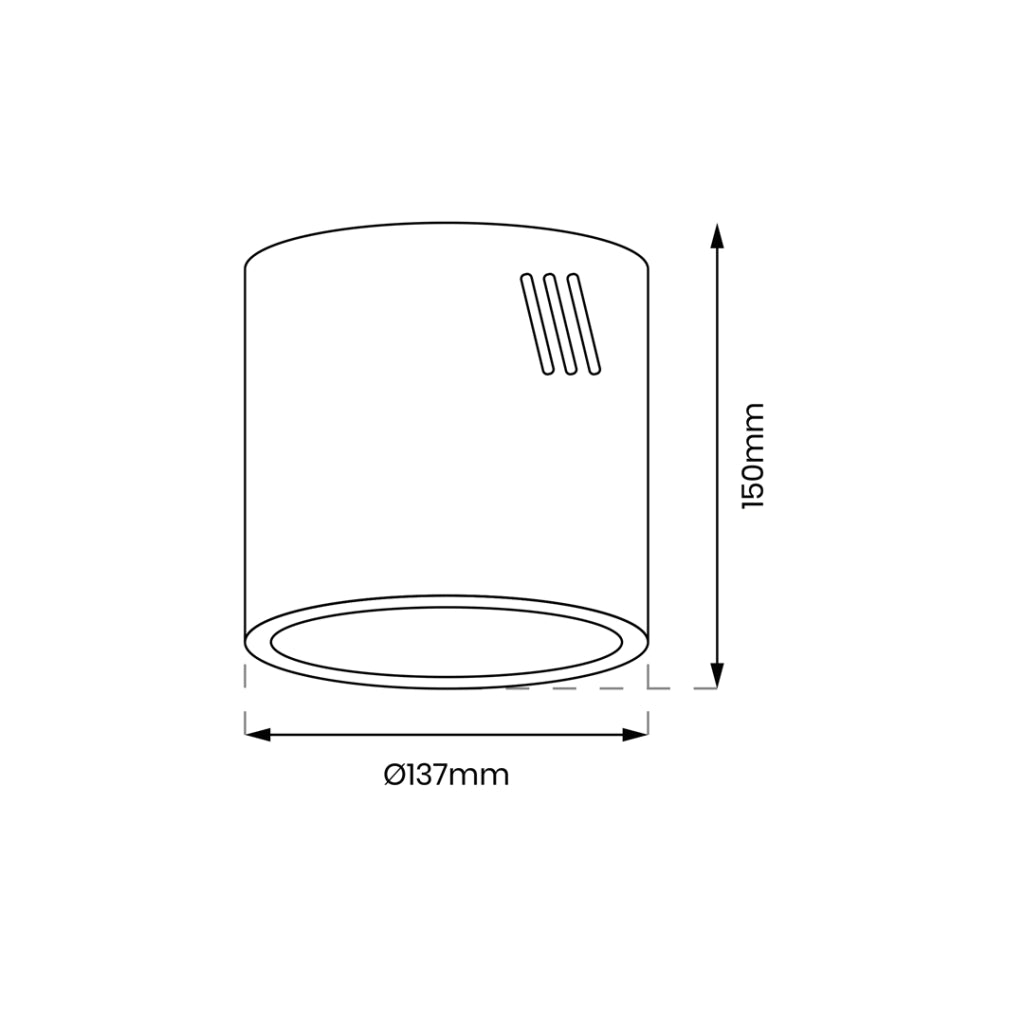 Spot da soffitto tondo bianco Ø14cm E27 60W George