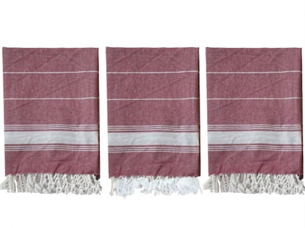 TELO MARE ZUMA IN COTONE- - cm.90x180 - colore rosso - 3 pezzi XTRA