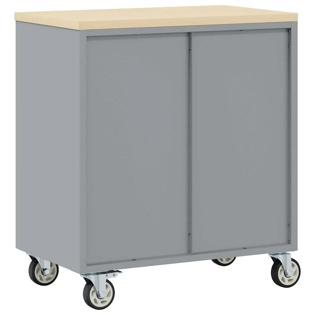 Banco da lavoro con lo scaffale Nero e Grigio 75 x 45 x 85 cm 4103485