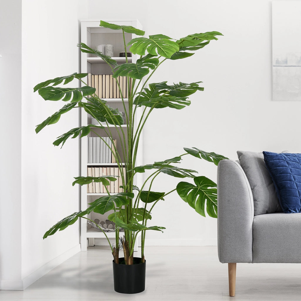 Pianta artificiale Monstera Deliciosa con vaso ¨C Minimal ¨C 180 cm verde