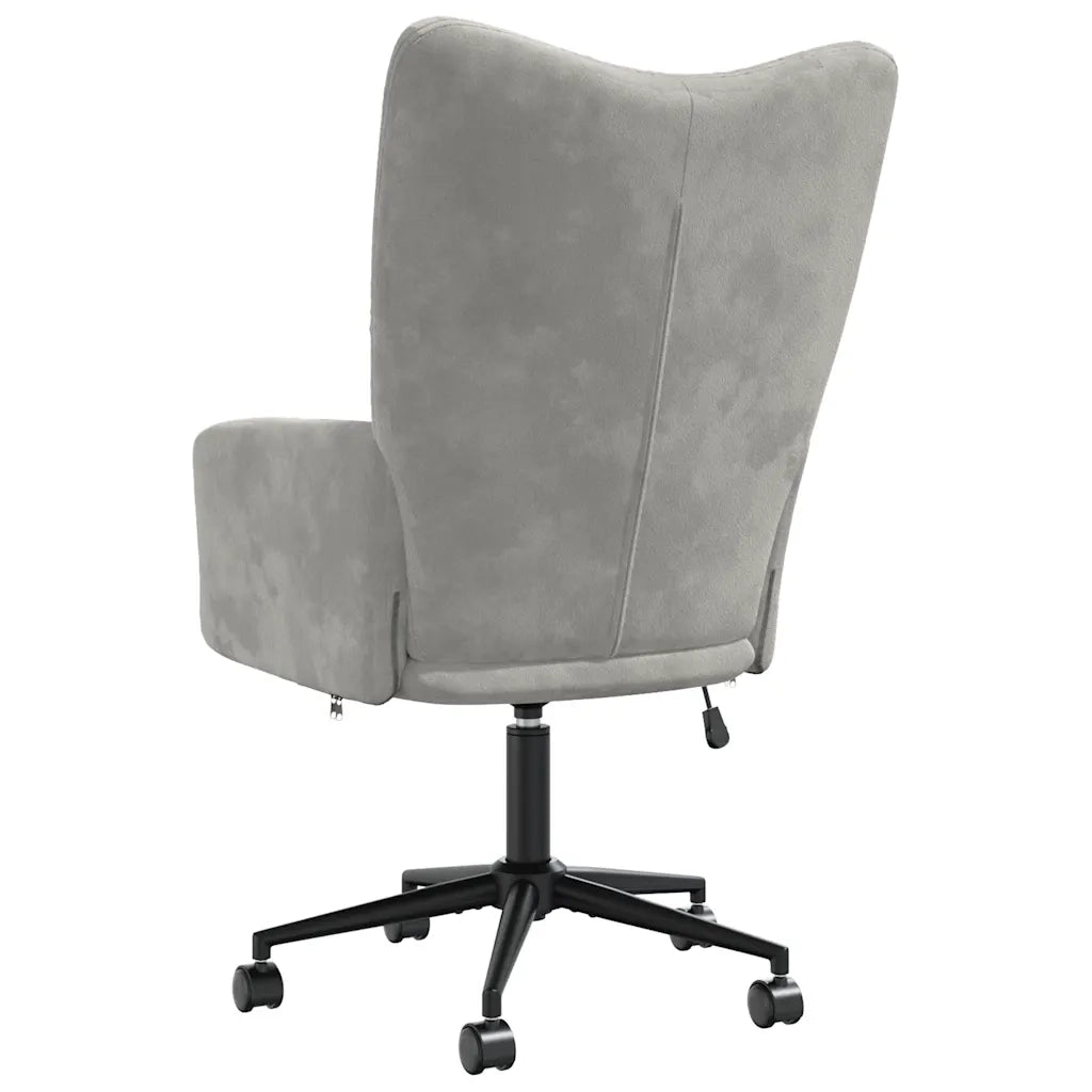 Poltrona | Sedia Relax Grigio Chiaro in Velluto