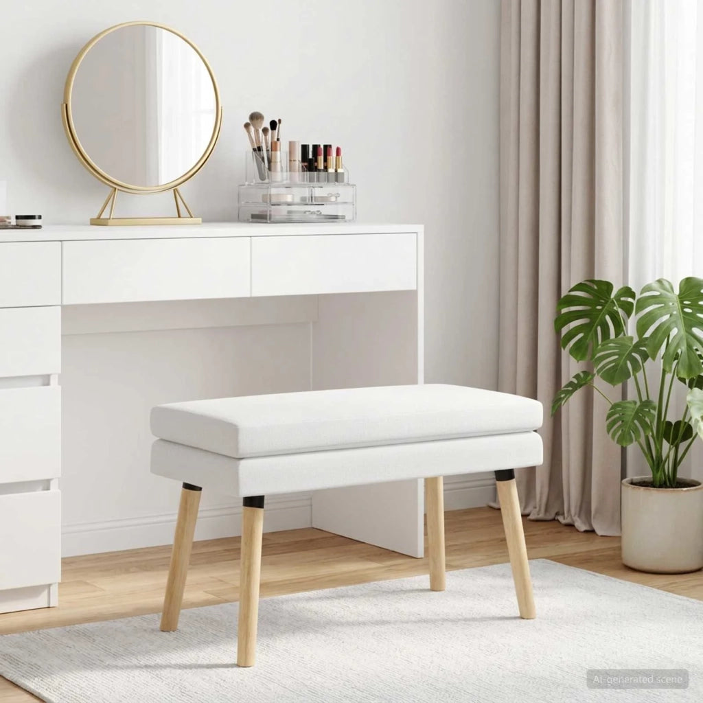 Panchina a doppio strato Bianco 80 x 40 x 47 cm Tessuto 42038442