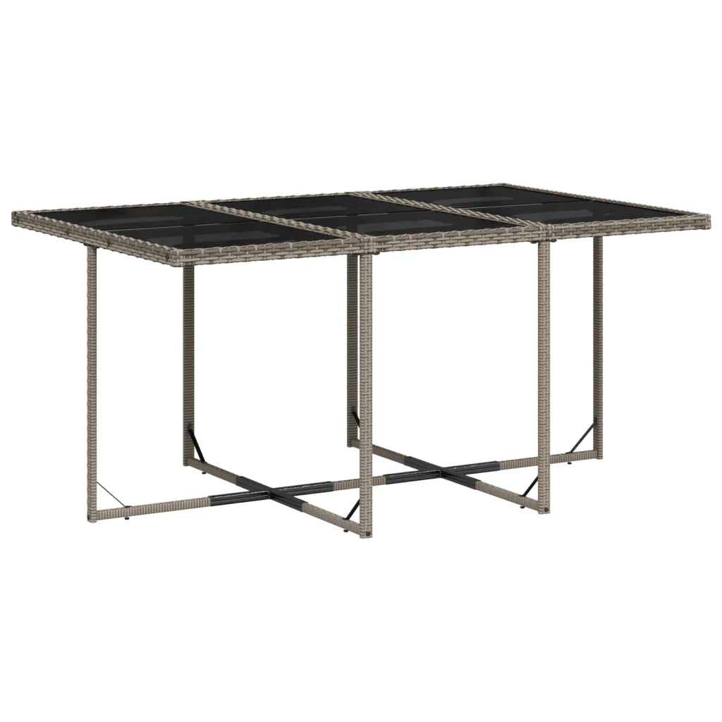 Set da pranzo da giardino da 7 pz con Cuscini in Polyrattan Grigio 3277680