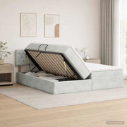 Letto con contenitore LED e materasso Grigio Chiaro 3459372