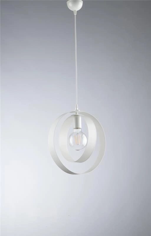 ALICE LAMPADA A SOSPENSIONE IN METALLO DESIGN MODERNO COLORE BIANCO E27 1 LUCE 57 WATT 30X30X30 CM