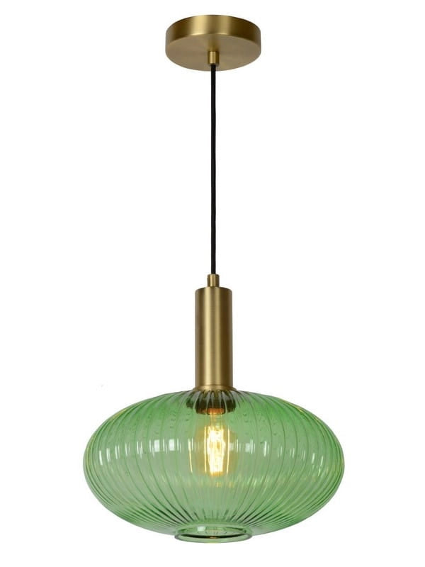 Lampada a sospensione Lucide Maloto Ø30 verde oro E27