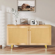Credenza in vimini - Zephmum - H63x120x40 cm - Rustica, doppia ante