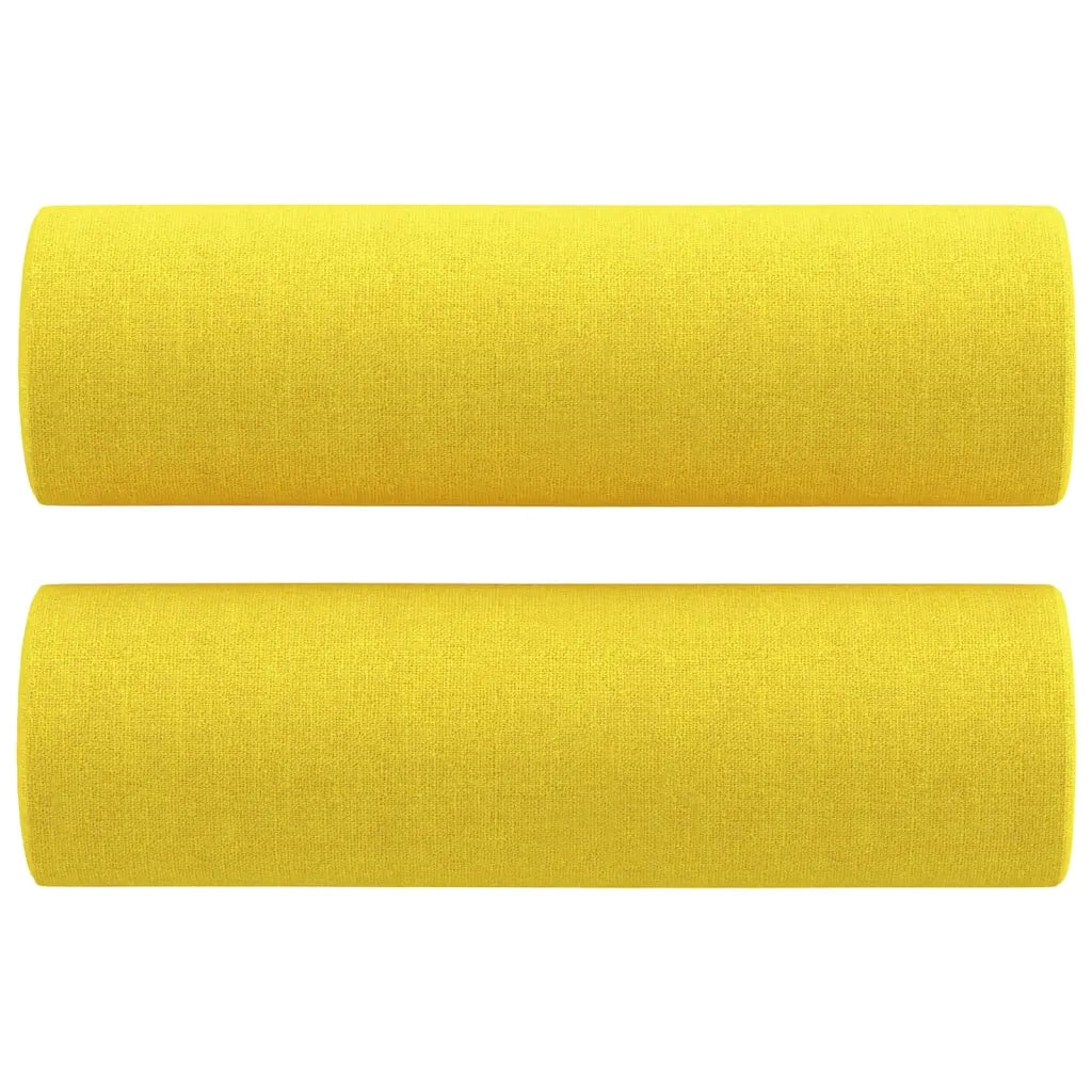 Divano a 2 Posti con Cuscini-Sofa 2 Posti con Cuscini Giallo Chiaro 140 cm in Tessuto 955155