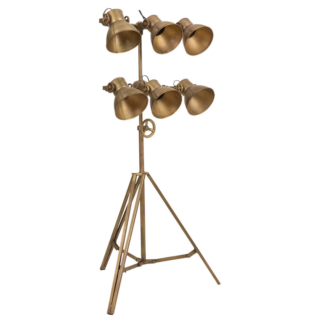 Lampada da terra in metallo color bronzo 60x20x176h