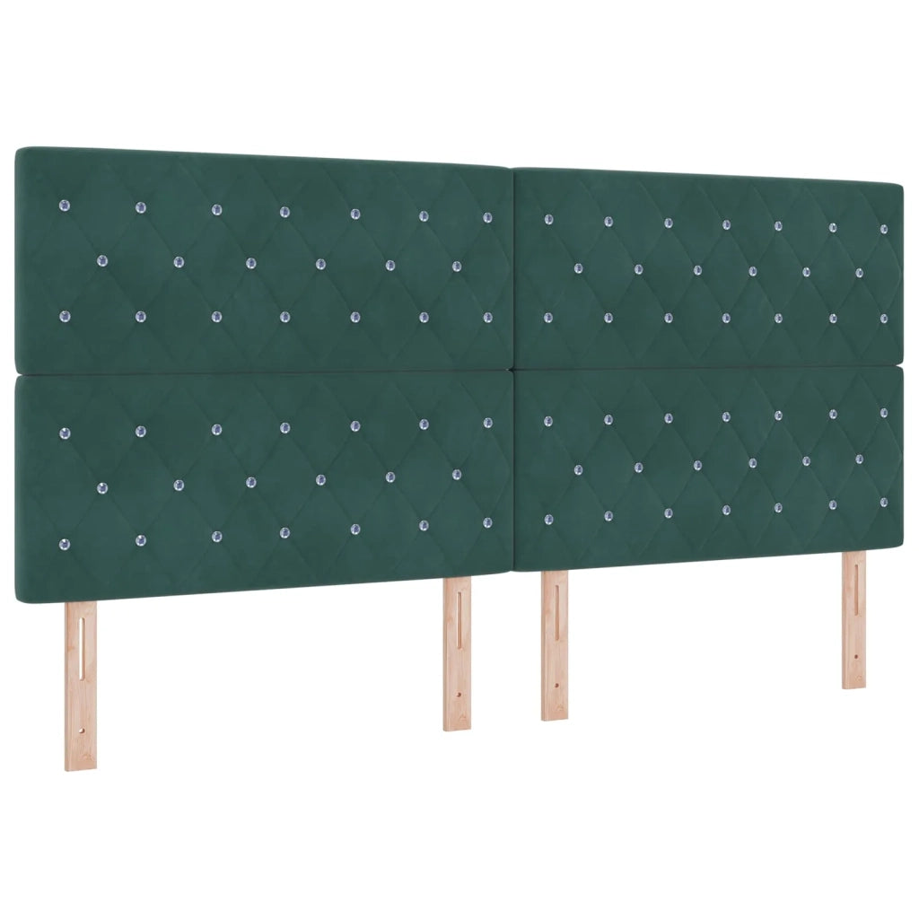 Letto box spring con materasso Verde Scuro 200 x 200 cm Velluto 3455171