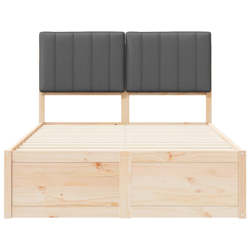 Letto con Testiera Rivestita Grigio scuro 120 x 190 cm 3405553