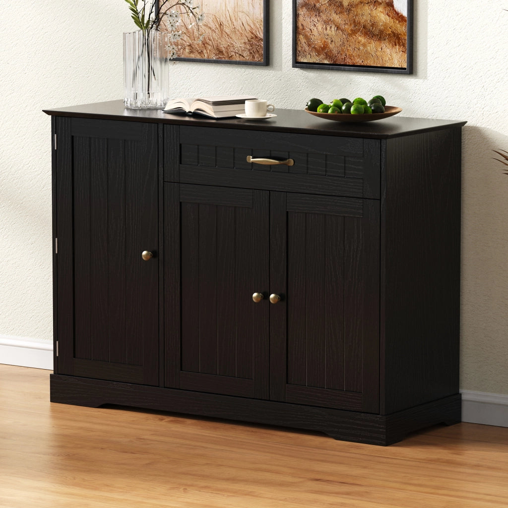 Credenza con 3 Ante e Cassetto ¨C MINIMAL ¨C Nero