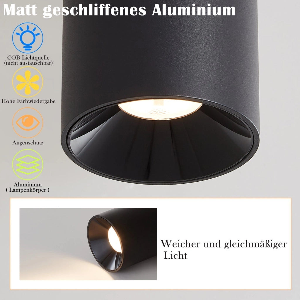 ZMH Faretto da soffitto LED da superficie 7W bianco caldo