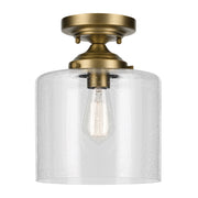 Plafoniera minimal ottone vetro bolle E27 Winslow Kichler