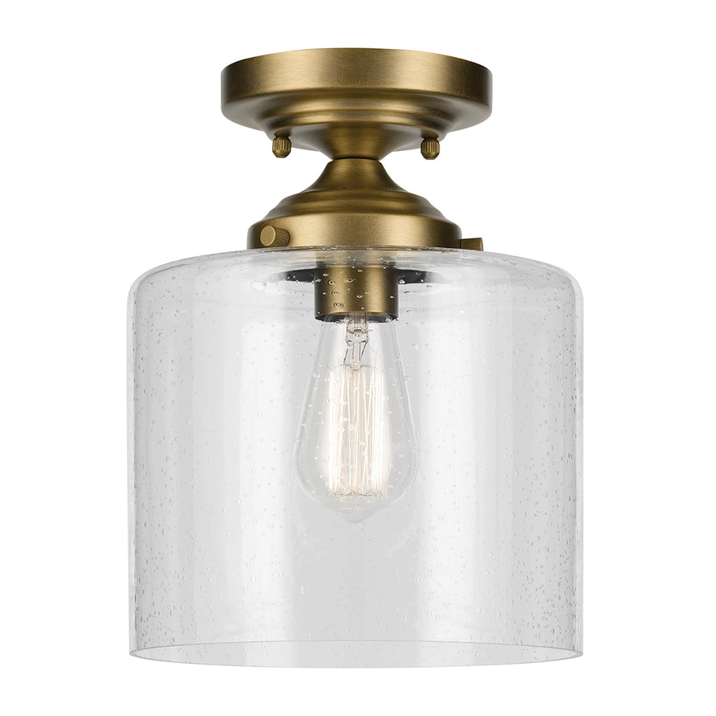 Plafoniera minimal ottone vetro bolle E27 Winslow Kichler
