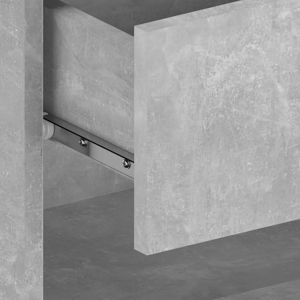 Set di 2 Comodini | Armadio da Notte | Mobiletto da notte a Muro Grigio Cemento