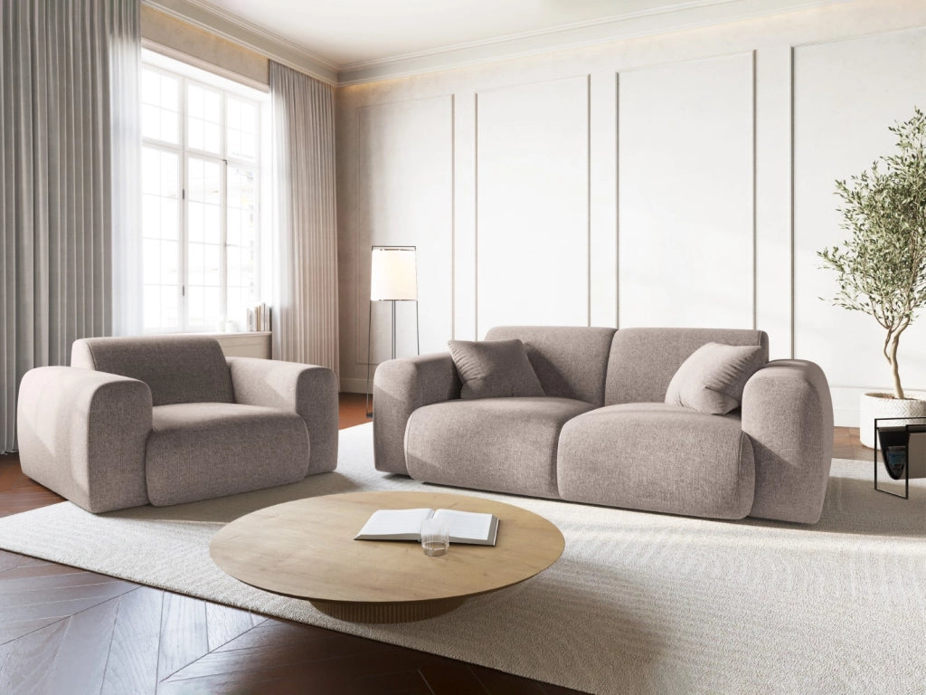 Cosmopolitan Design - Poltrona "Nolio" 2 posti in ciniglia beige 