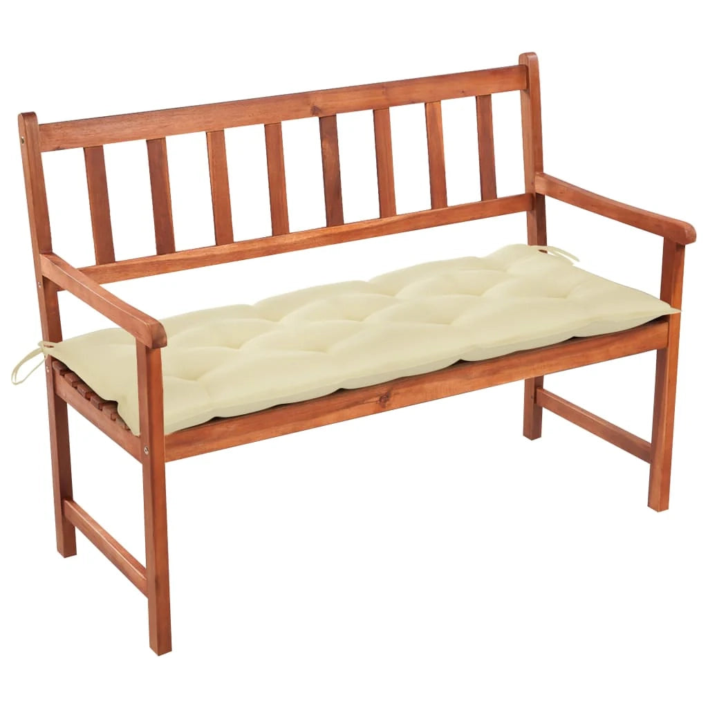 Panchina da giardino arredo esterno per patio terrazzo con cuscino 120 cm legno massello di acacia 02_0011356