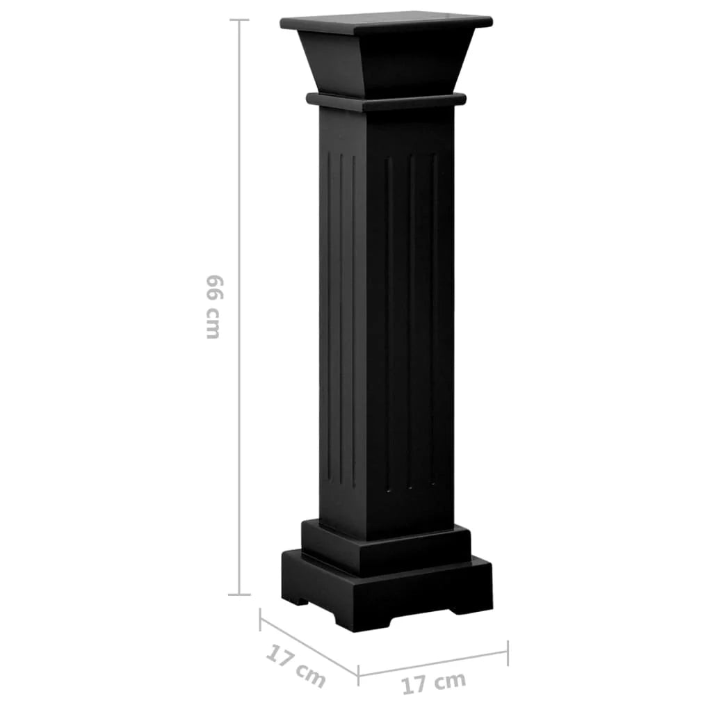 Portavasi classico a colonna quadrata 17 x 17 x 66 cm MDF nero 02_0045033