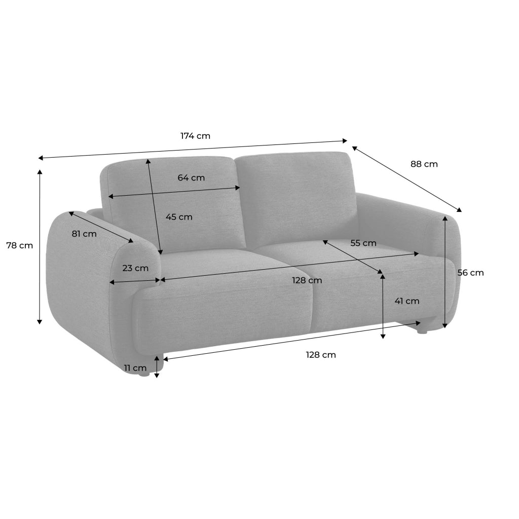 Divano in tessuto, 2 posti, beige