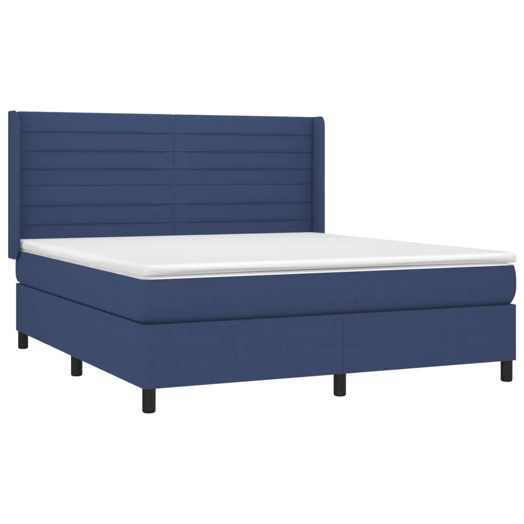 Letto a Molle con Materasso e LED Blu 180x200 cm in Tessuto 3138419