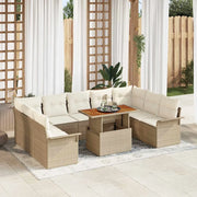 Set Divano da Giardino con cuscino 10 pcs beige e panna 3349378