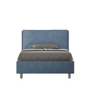 BS COM Letto una piazza e mezza contenitore imbottito 130x200 microfibra blu Large