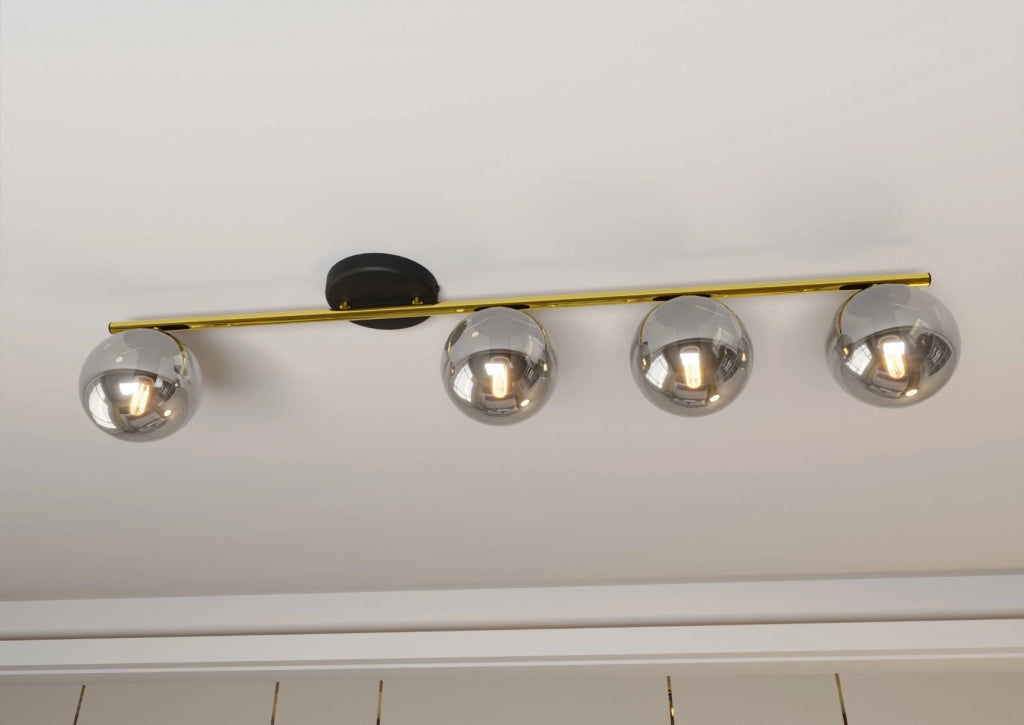 Plafoniera Emibig Monza 4 luci E14 dimmer grafite