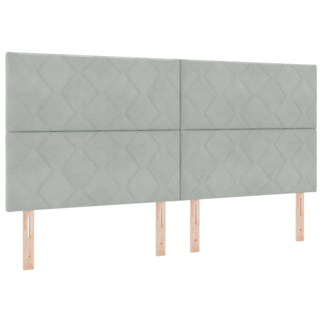 Letto box spring con materasso Grigio Chiaro 200 x 200 cm 3454679