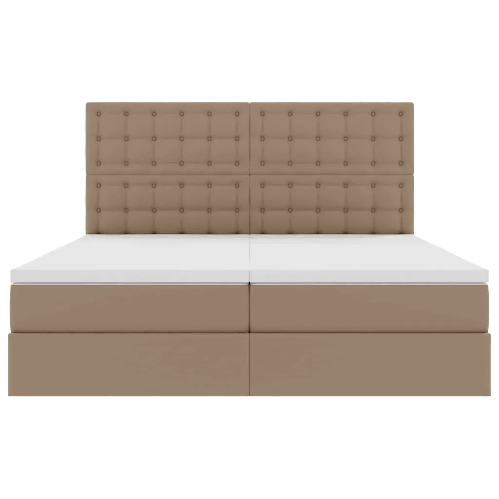 Letto con contenitore e materasso Cappuccino 200 x 200 cm 3372184