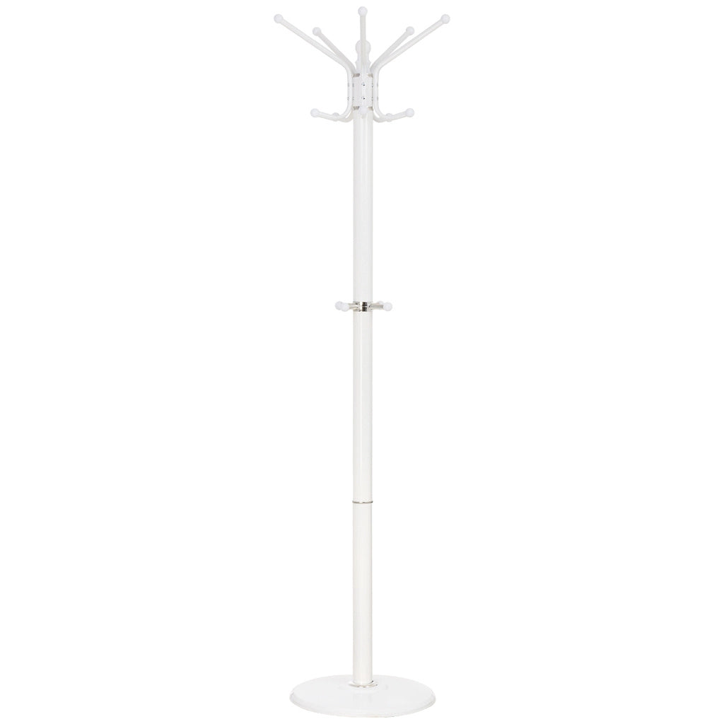 Perchero de metal blanco con 5 ganchos D36x174h cm
