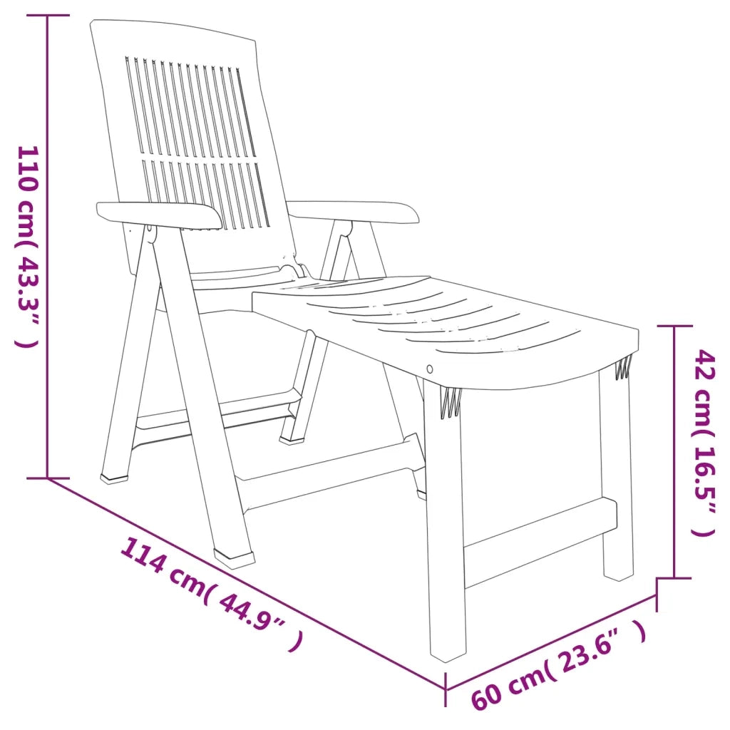 Lettino Prendisole Bianco in Plastica 364705